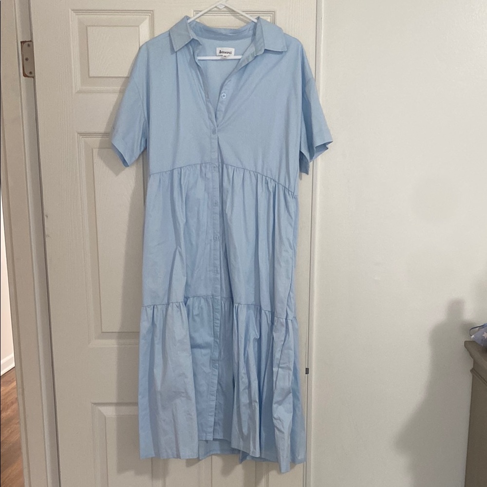 Blue Button-Up Dress - Women’s Size M